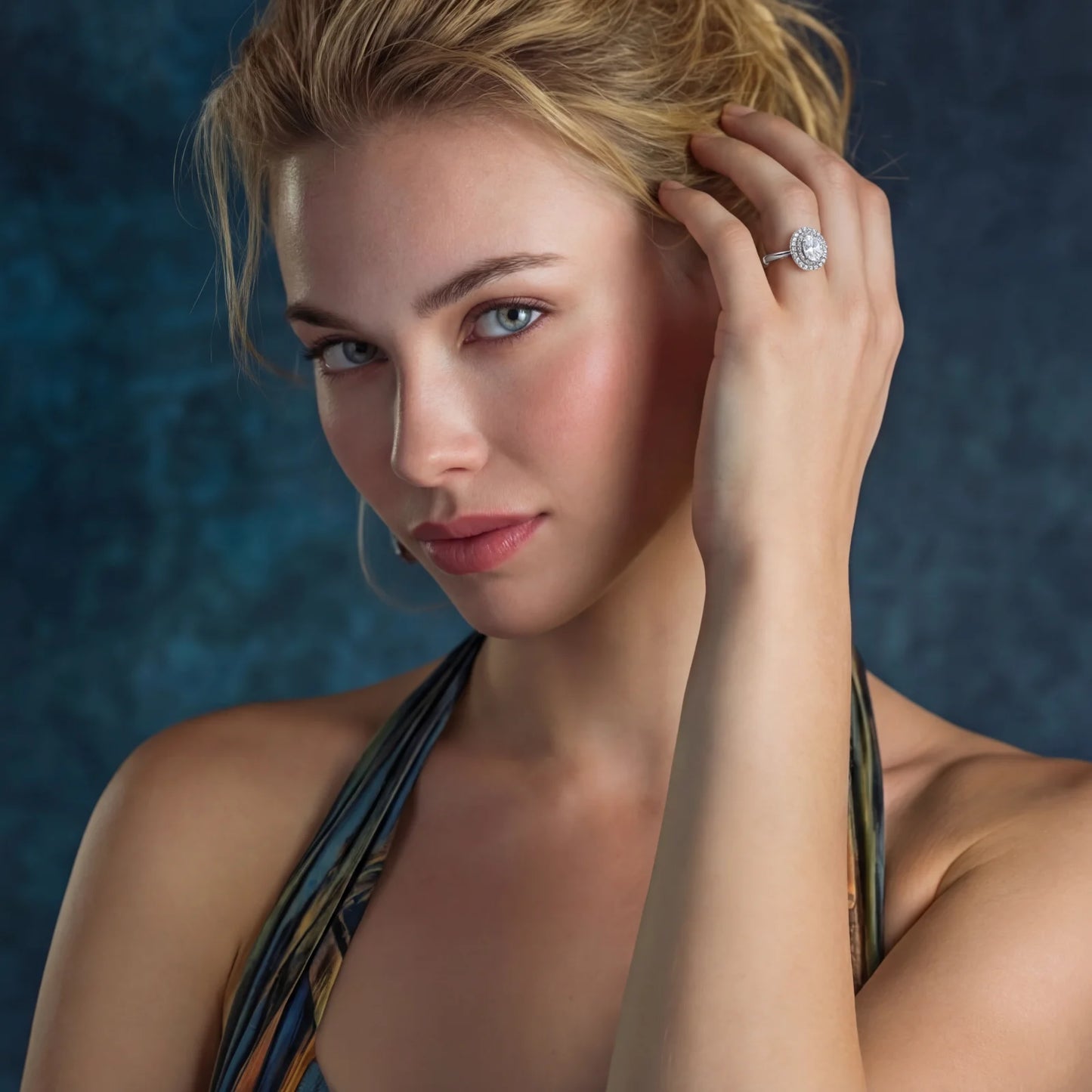 Double Halo Promise Moissanite Ring by Mindful Elegance
