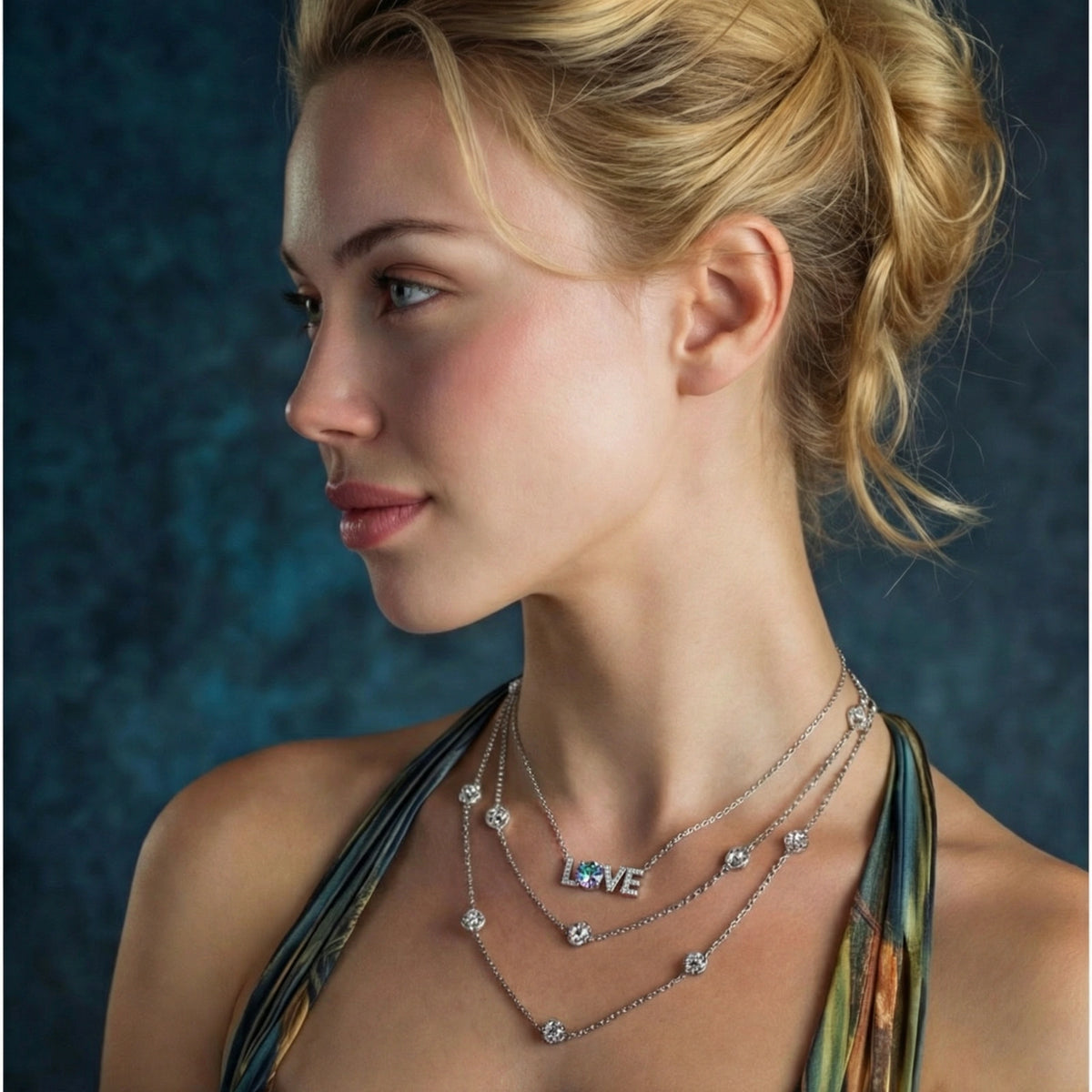 LOVE Moissanite Necklace by Mindful Elegance