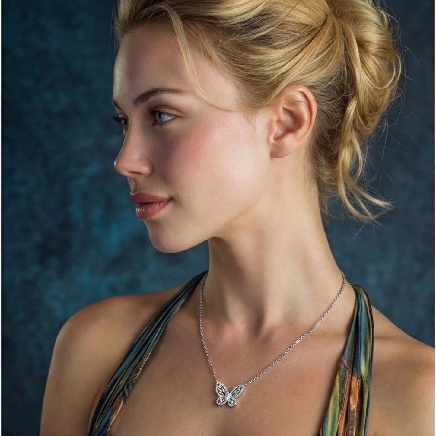 Radiant Butterfly Moissanite Necklace by Mindful Elegance