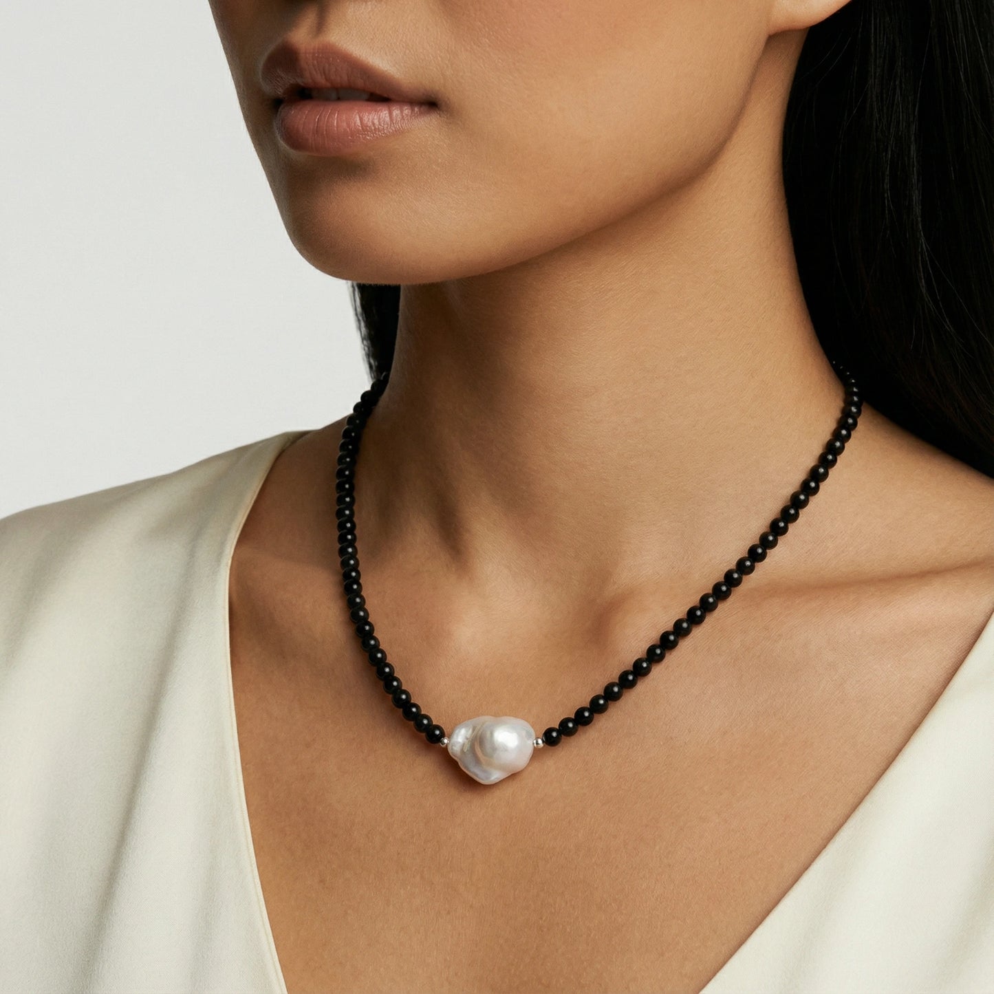 Midnight Pearl Necklace by Mindful Elegance