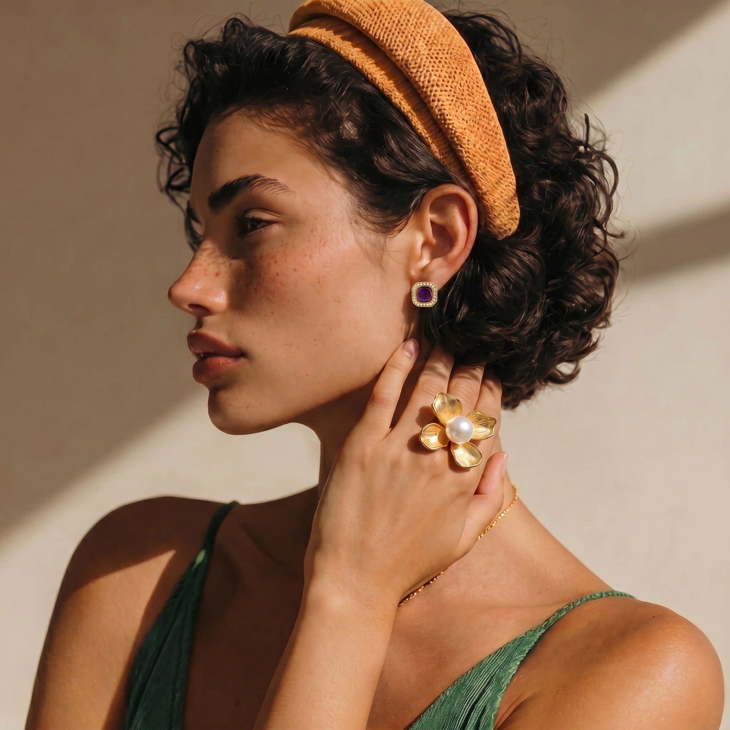 Empress Octagon Studs by Mindful Elegance