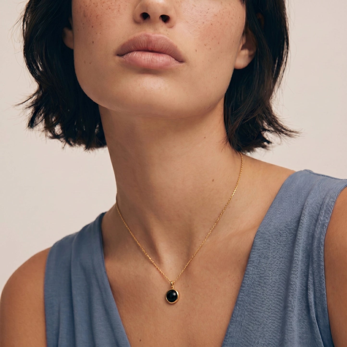 Midnight Agate Circle Necklace by Mindful Elegance