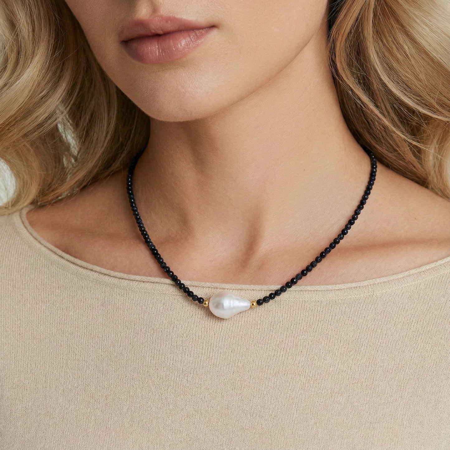 Midnight Pearl Dreams Necklace by Mindful Elegance