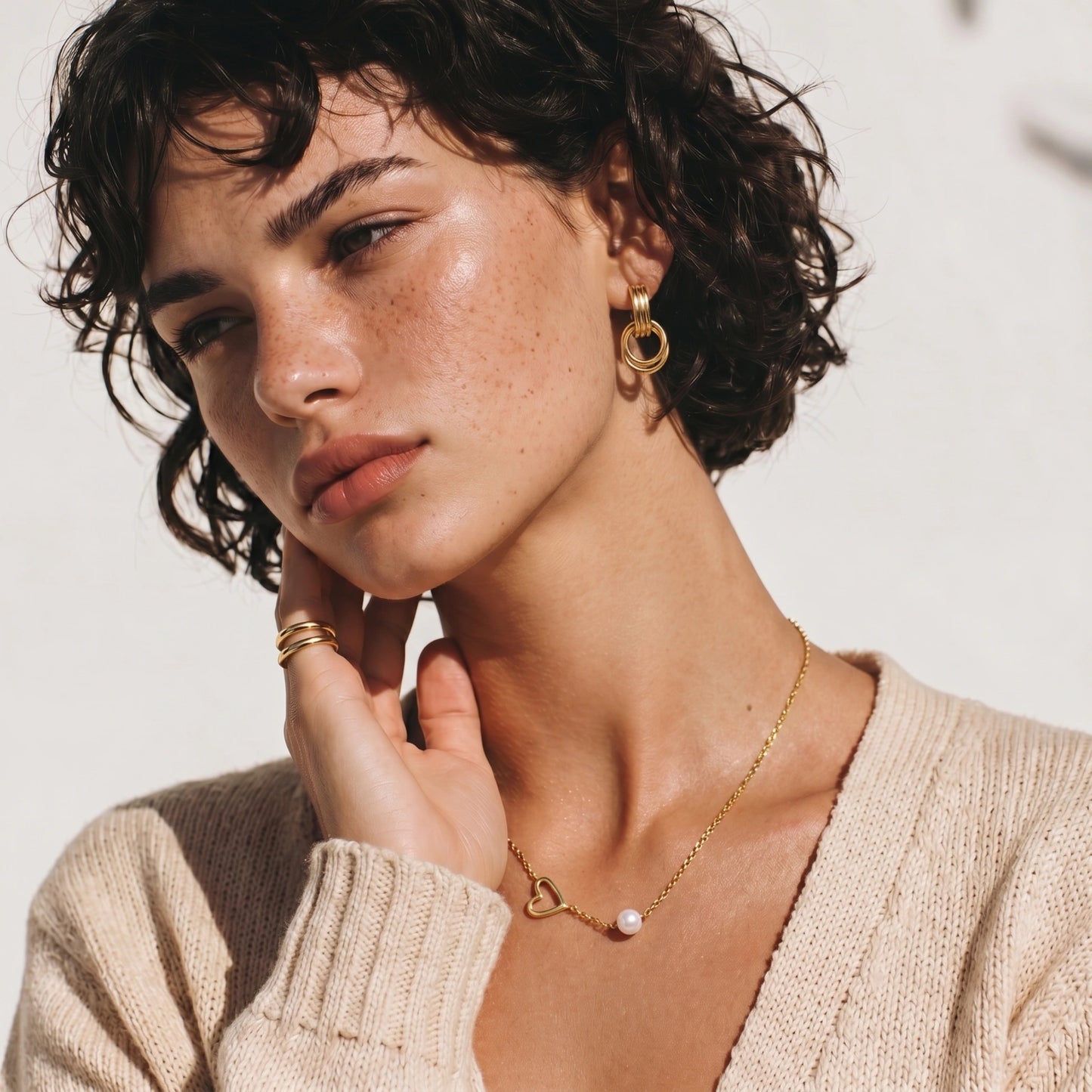 Pearl Heart Embrace Necklace by Mindful Elegance