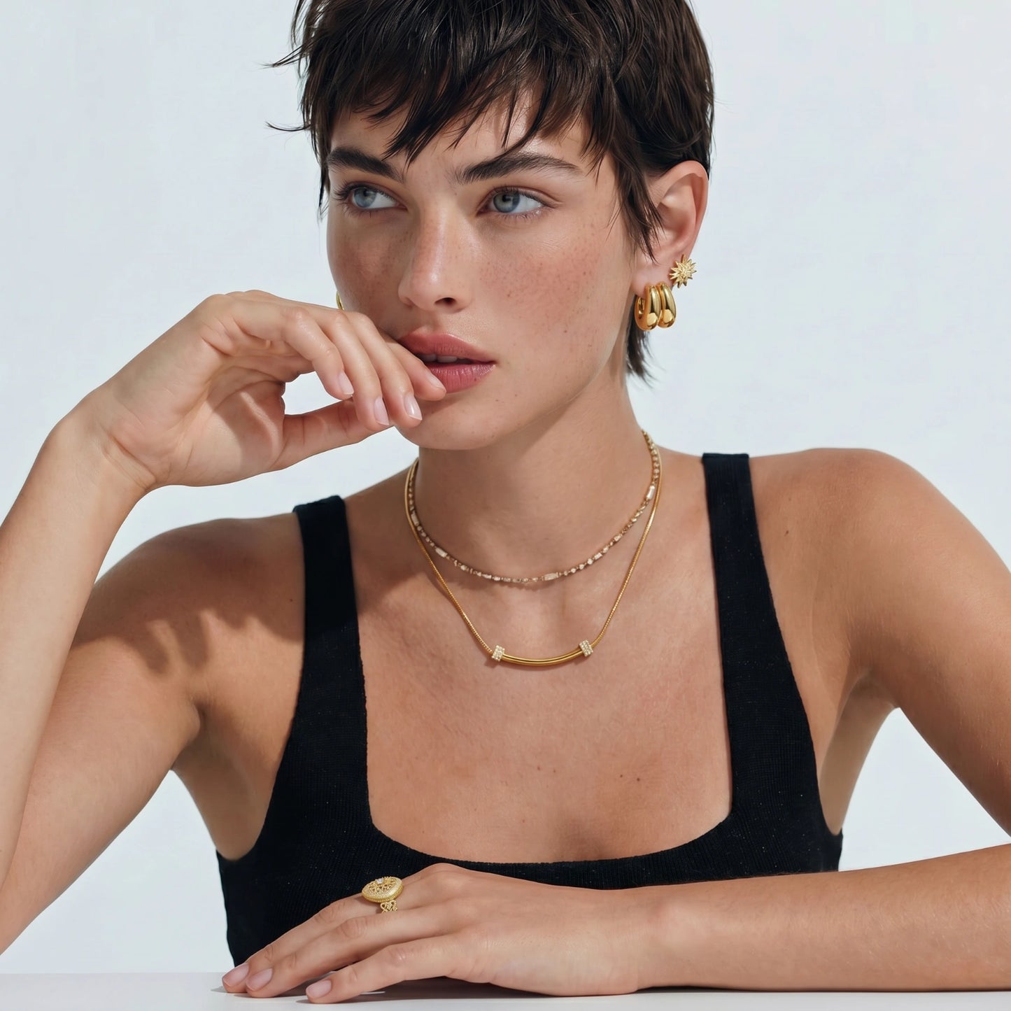 Curved Spark Bar Necklace by Mindful Elegance