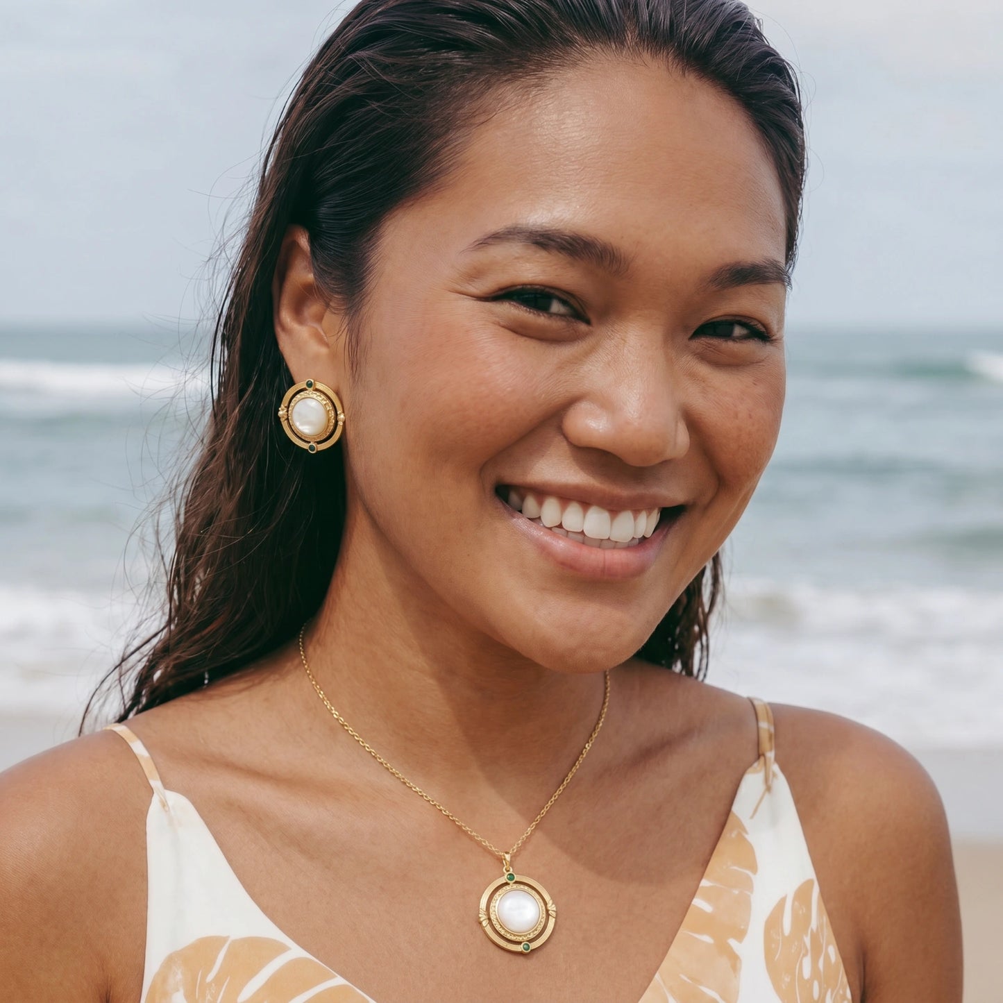 Cosmic Pearl Pendant by Mindful Elegance