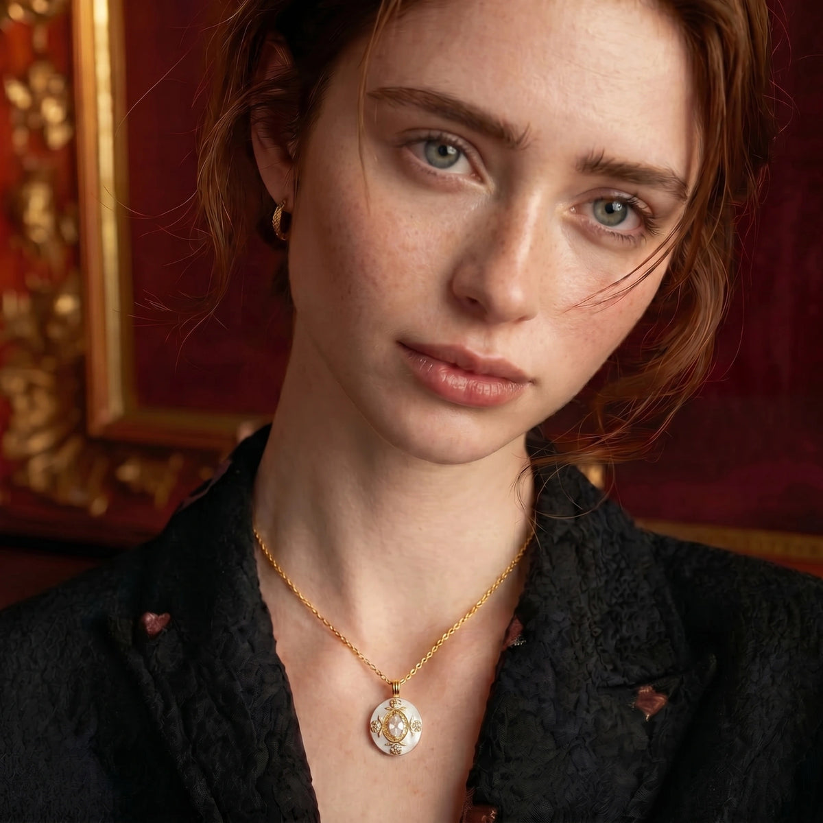 Golden Medallion Necklace by Mindful Elegance